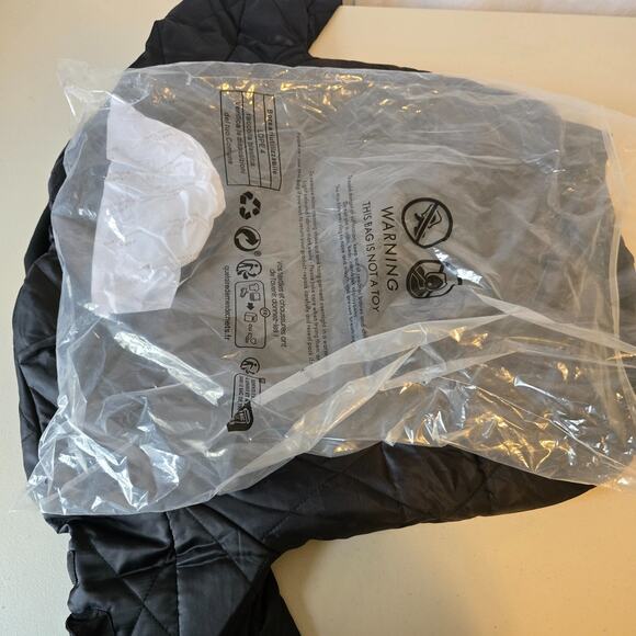 Eilly Bazar Quilted Bomber Jacket Women's S Black Zip Up NWOT - Picture 14 of 16